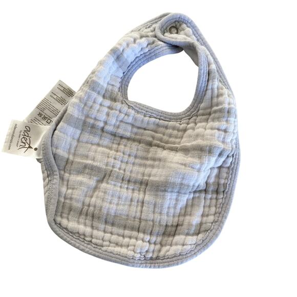 Aden and Anais Grey Stripe Double Sided Baby Bib - Picture 1 of 4